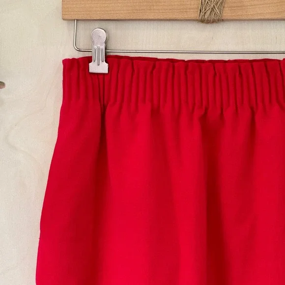 J. CREW Mercantile Sidewalk Skirt Size 2 Red Polyester Blend Crepe - Picture 3 of 9